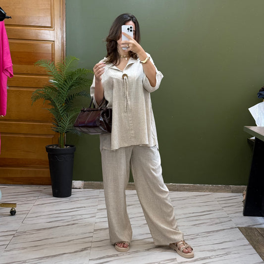 Ensemble en Lin Naturel 🌿 2pcs